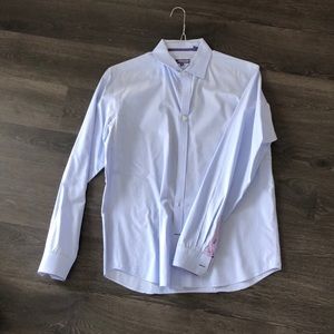 Jeremy Argyle men’s button down light blue check